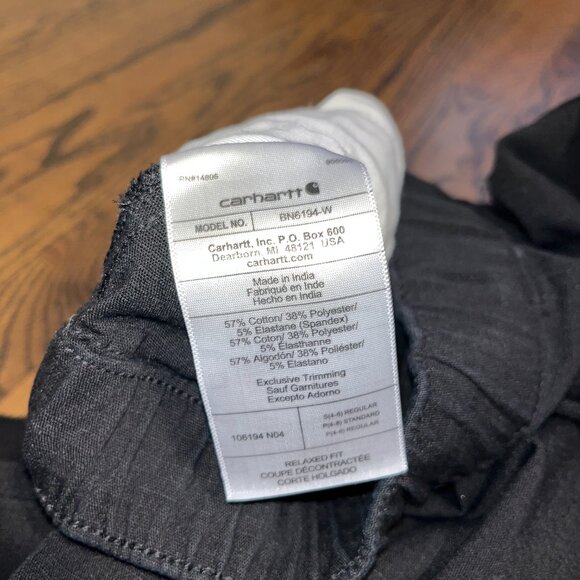 Carhartt women's BN6194-W ripstop jogger scrub pants black relaxed fit small 4/6 - Picture 5 of 7